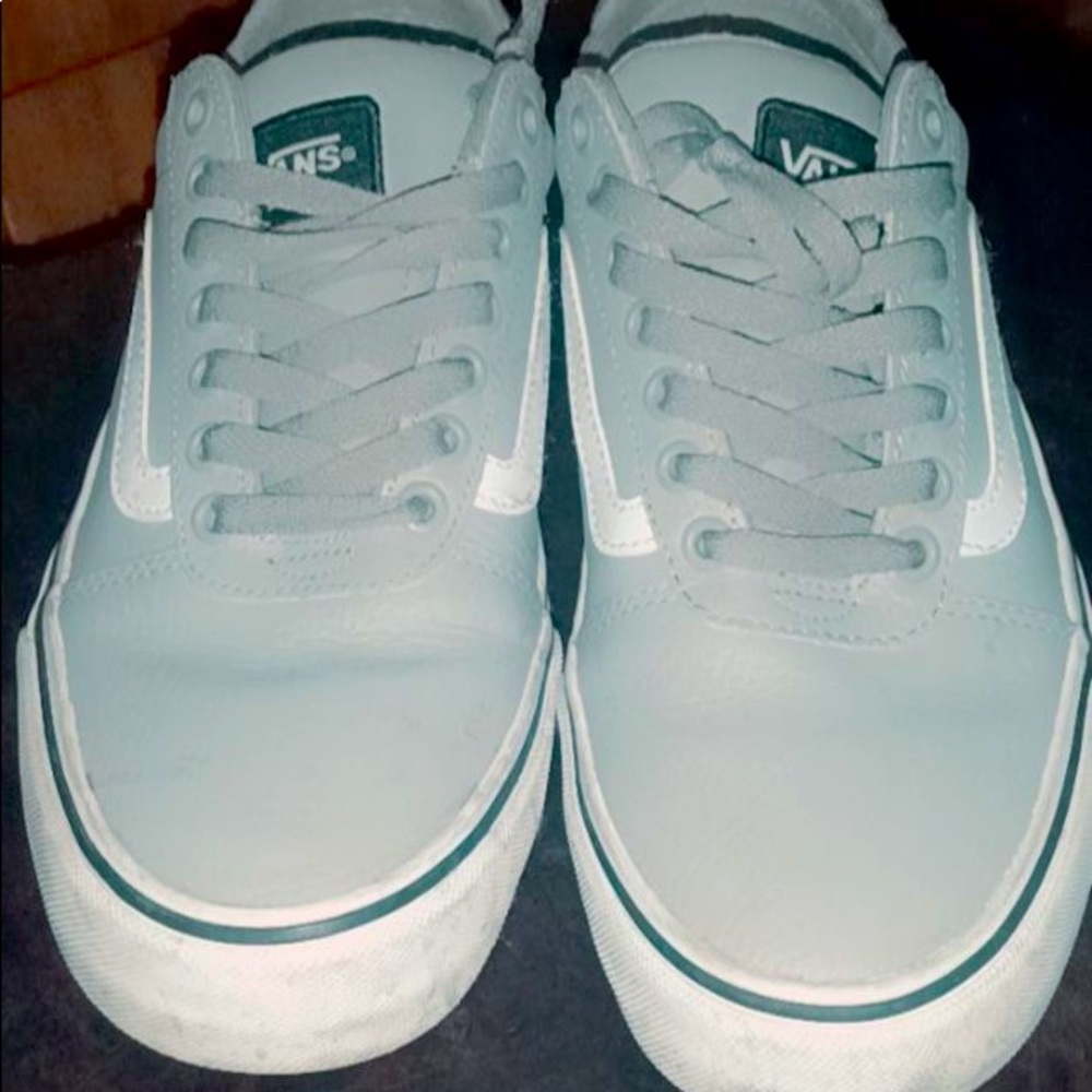 Gray leather Vans. Men’s size 8 or Women’s size 10